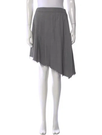 Pre-owned Helmut Lang Virgin Wool Mini Skirt In White