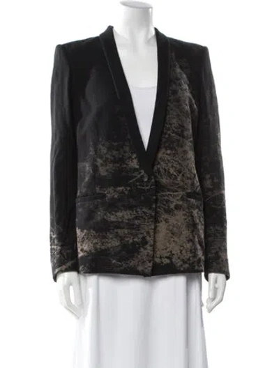 Pre-owned Helmut Lang Virgin Wool Printed Blazer In Gray