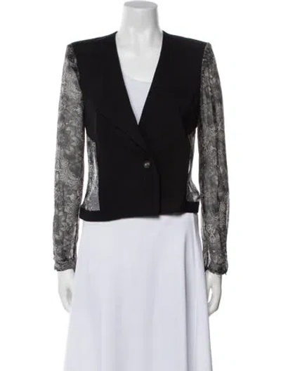 Pre-owned Helmut Lang Virgin Wool Printed Evening Jacket In Black