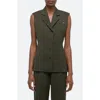 Helmut Lang Modest Wool Vest In Green Melange - Fk7