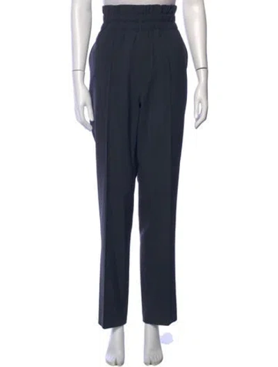 Pre-owned Helmut Lang Virgin Wool Straight Leg Pants In Blue