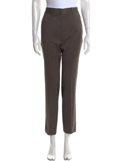 Pre-owned Helmut Lang Virgin Wool Straight Leg Pants In Brown