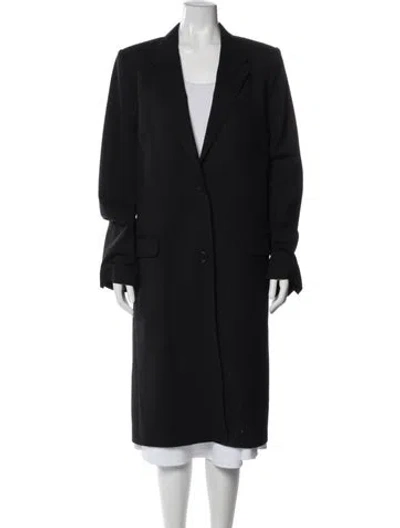 Pre-owned Helmut Lang Virgin Wool Trench Coat In Black