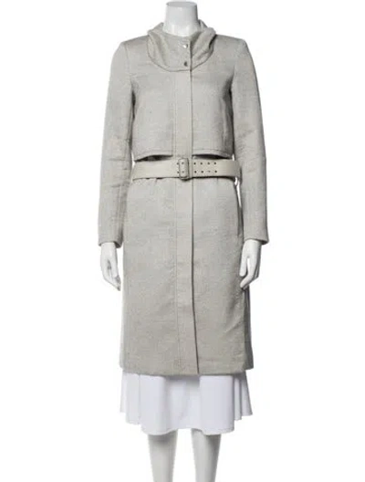 Pre-owned Helmut Lang Virgin Wool Trench Coat In Grey