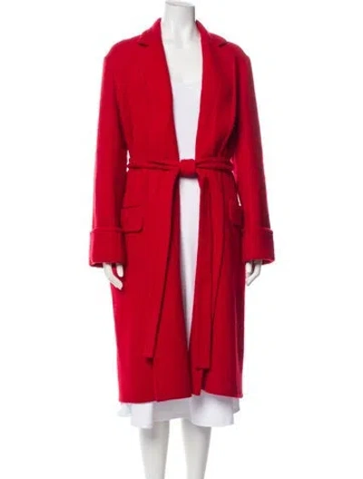 Pre-owned Helmut Lang Virgin Wool Trench Coat In Red