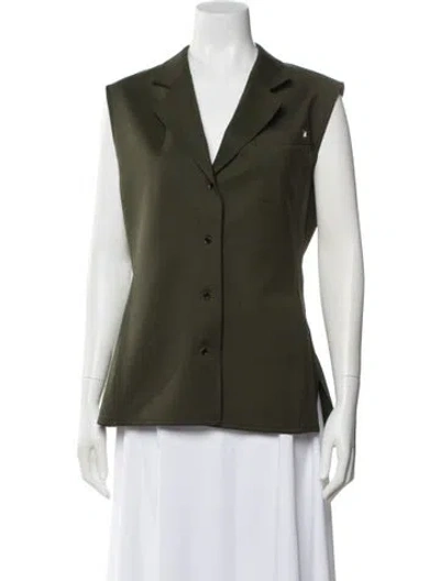 Pre-owned Helmut Lang Virgin Wool Vest W/ Tags In Green