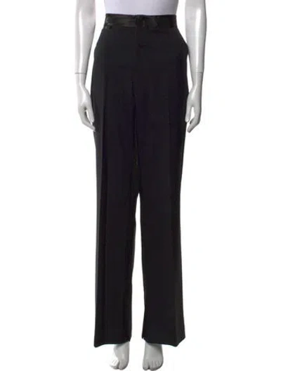 Pre-owned Helmut Lang Virgin Wool Wide Leg Pants In Black