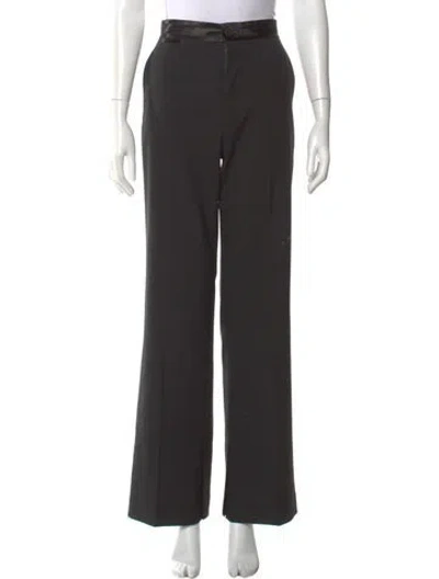 Pre-owned Helmut Lang Virgin Wool Wide Leg Pants In Black