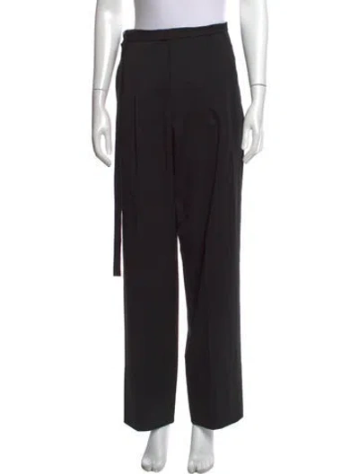 Pre-owned Helmut Lang Virgin Wool Wide Leg Pants In Black