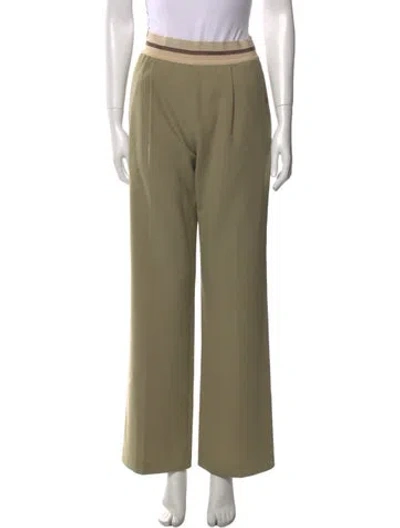 Pre-owned Helmut Lang Virgin Wool Wide Leg Pants In Green