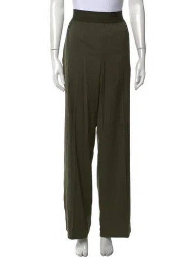 Pre-owned Helmut Lang Virgin Wool Wide Leg Pants In Green