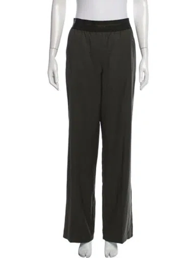 Pre-owned Helmut Lang Virgin Wool Wide Leg Pants In Green
