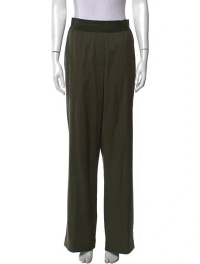 Pre-owned Helmut Lang Virgin Wool Wide Leg Pants In Green