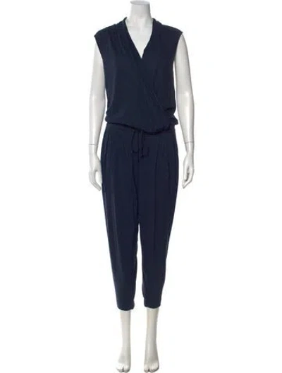 Pre-owned Helmut Lang V-neck Jumpsuit In Blue