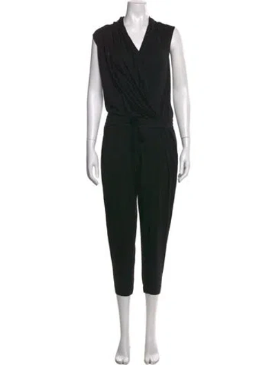 Pre-owned Helmut Lang V-neck Jumpsuit W/ Tags In Black