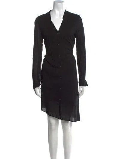Pre-owned Helmut Lang V-neck Knee-length Dress In Black