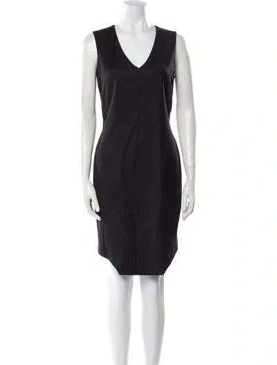 Pre-owned Helmut Lang V-neck Knee-length Dress In Black