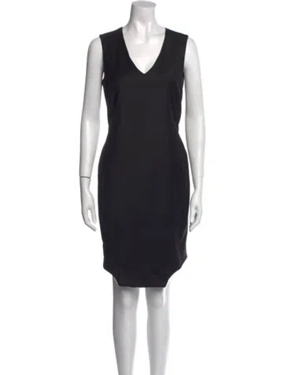 Pre-owned Helmut Lang V-neck Knee-length Dress In Black