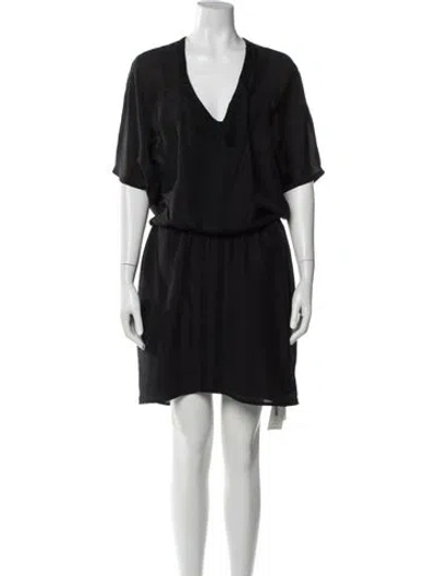 Pre-owned Helmut Lang V-neck Knee-length Dress In Black
