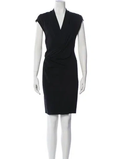 Pre-owned Helmut Lang V-neck Knee-length Dress In Black