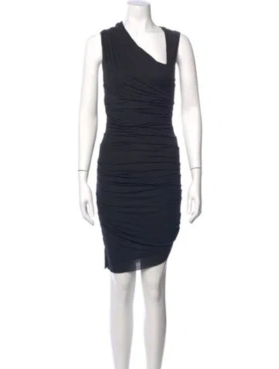 Pre-owned Helmut Lang V-neck Knee-length Dress In Black