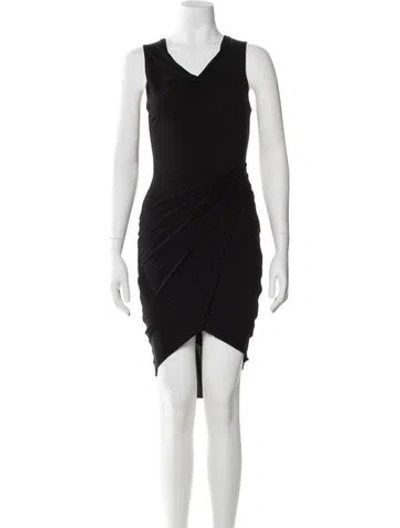Pre-owned Helmut Lang V-neck Knee-length Dress In Black