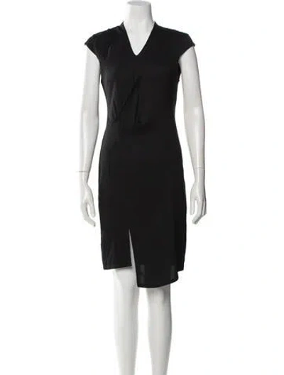 Pre-owned Helmut Lang V-neck Knee-length Dress In Black