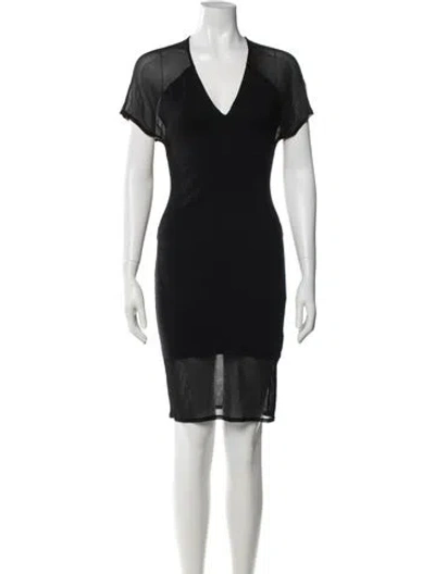 Pre-owned Helmut Lang V-neck Knee-length Dress In Black