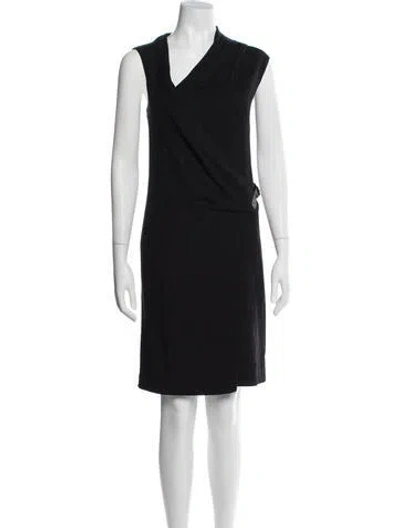 Pre-owned Helmut Lang V-neck Knee-length Dress In Black