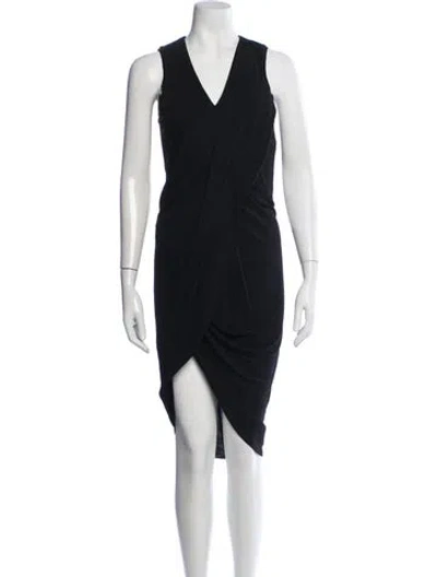 Pre-owned Helmut Lang V-neck Knee-length Dress In Black