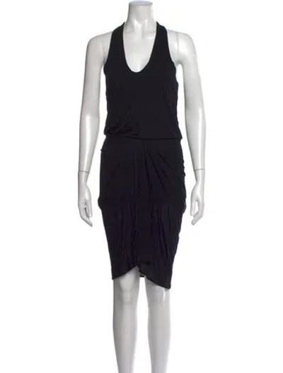 Pre-owned Helmut Lang V-neck Knee-length Dress In Black