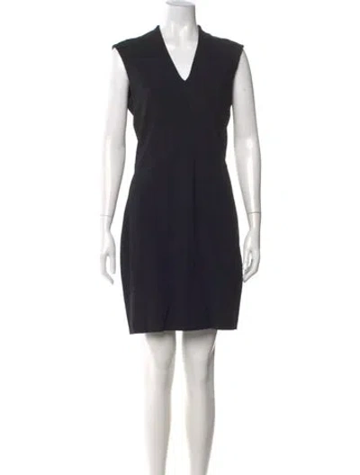 Pre-owned Helmut Lang V-neck Knee-length Dress In Blue