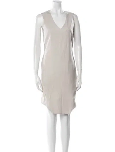 Pre-owned Helmut Lang V-neck Knee-length Dress In Gray