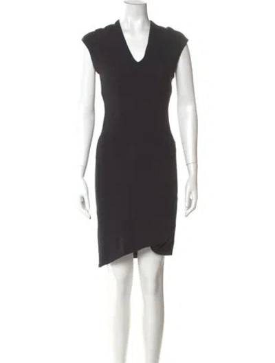 Pre-owned Helmut Lang V-neck Knee-length Dress In Gray