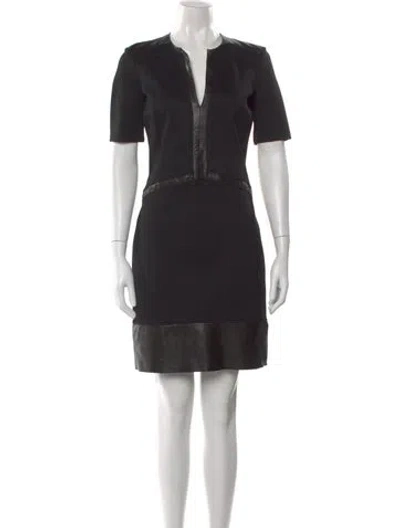 Pre-owned Helmut Lang V-neck Knee-length Dress In Gray