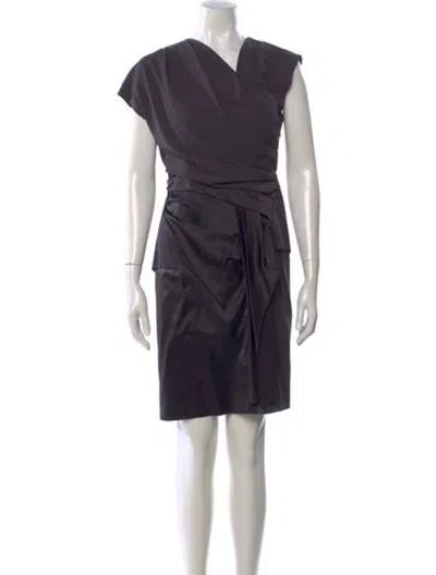 Pre-owned Helmut Lang V-neck Knee-length Dress In Gray