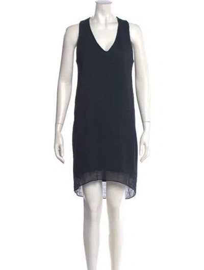 Pre-owned Helmut Lang V-neck Knee-length Dress In Green