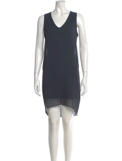 Pre-owned Helmut Lang V-neck Knee-length Dress In Green