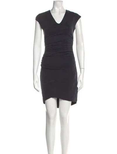 Pre-owned Helmut Lang V-neck Knee-length Dress In Green
