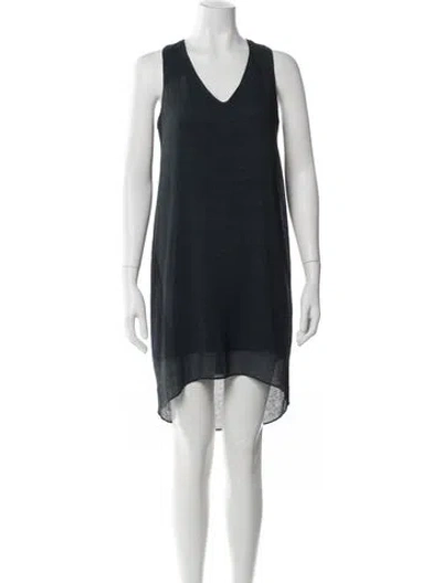 Pre-owned Helmut Lang V-neck Knee-length Dress In Green