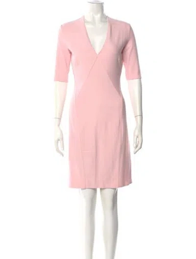 Pre-owned Helmut Lang V-neck Knee-length Dress In Pink