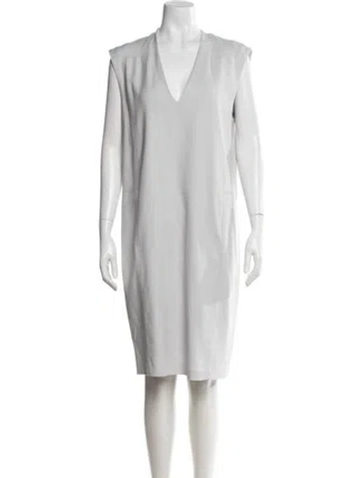 Pre-owned Helmut Lang V-neck Knee-length Dress In Silver