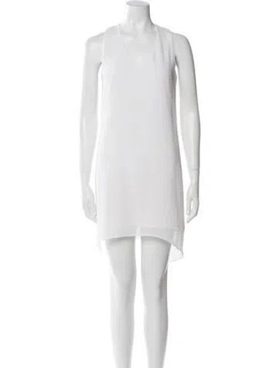 Pre-owned Helmut Lang V-neck Knee-length Dress In White