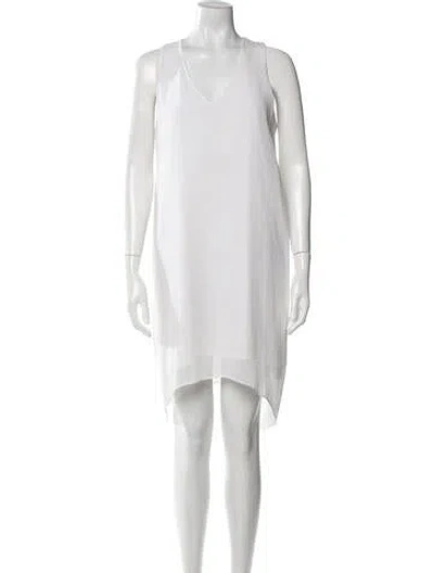 Pre-owned Helmut Lang V-neck Knee-length Dress In White