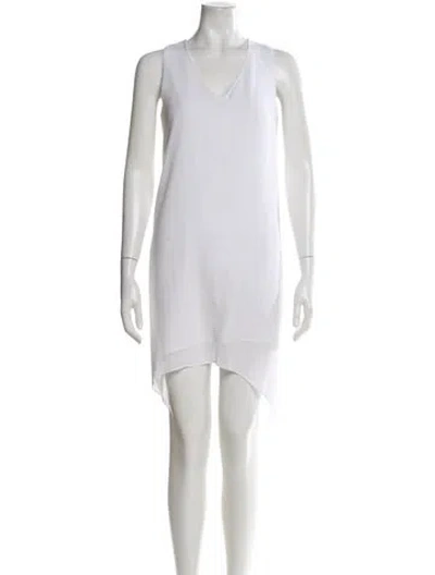 Pre-owned Helmut Lang V-neck Knee-length Dress In White