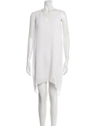 Pre-owned Helmut Lang V-neck Knee-length Dress In White