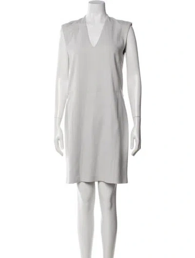 Pre-owned Helmut Lang V-neck Knee-length Dress In White