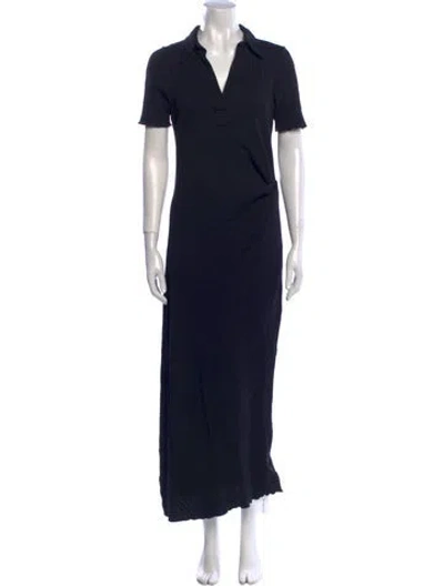 Pre-owned Helmut Lang V-neck Long Dress In Black