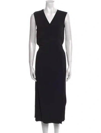 Pre-owned Helmut Lang V-neck Long Dress In Black
