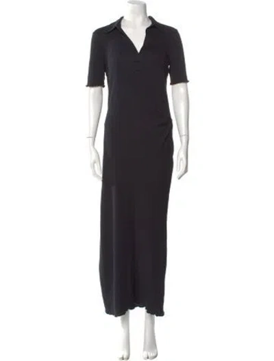 Pre-owned Helmut Lang V-neck Long Dress In Black
